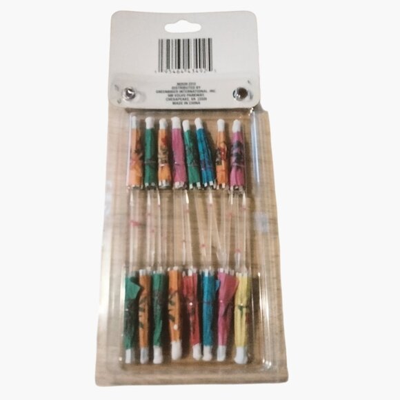 Umbrella Cocktail Picks Boat Drinks Pool Party Tropical Tiki 16 Pc Colorful - Picture 4 of 6